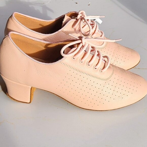KCDance Shoes - KCDance Women's Real Leather 2in Heel Suede Sole Dance Shoes Pink Size 7/7.5